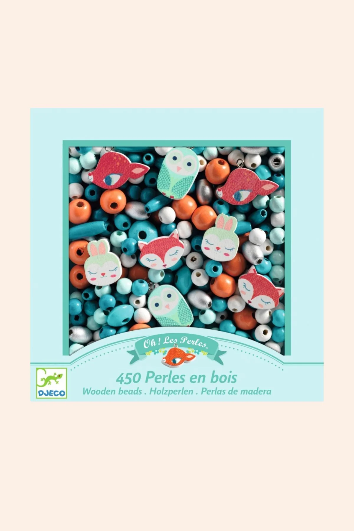 Djeco - Little Animals - 450 Wooden Beads