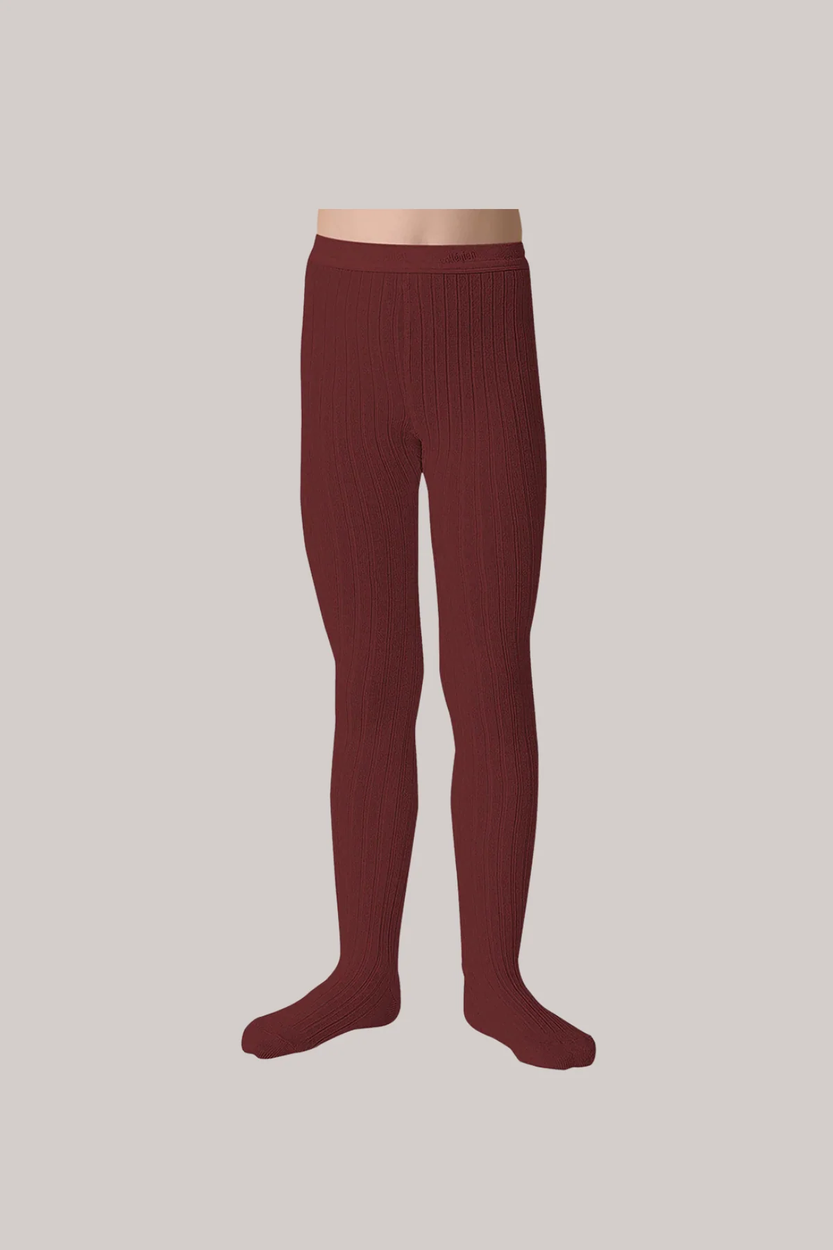 Collégien X Strawberries & Cream - Louise Ribbed Tights - Chataigne - Image 2