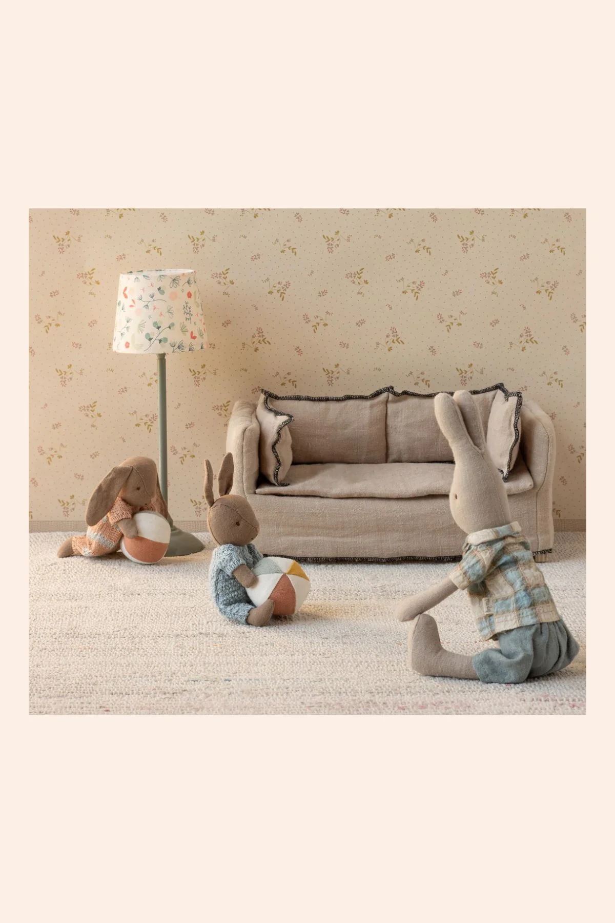 Maileg - Bunny set Micro, Brown - Dusty Rose - Image 3
