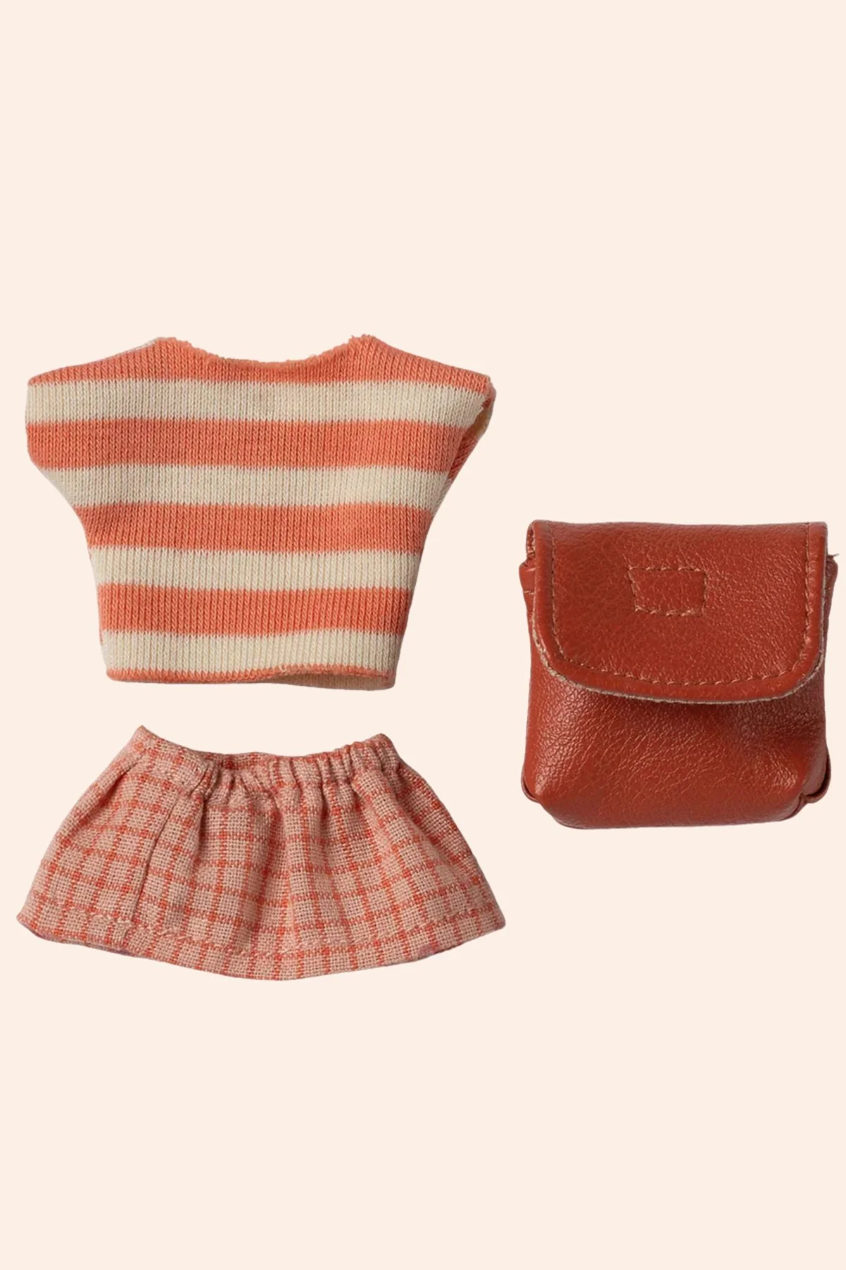 Maileg -  Clothes and Bag - Big Sister - Coral