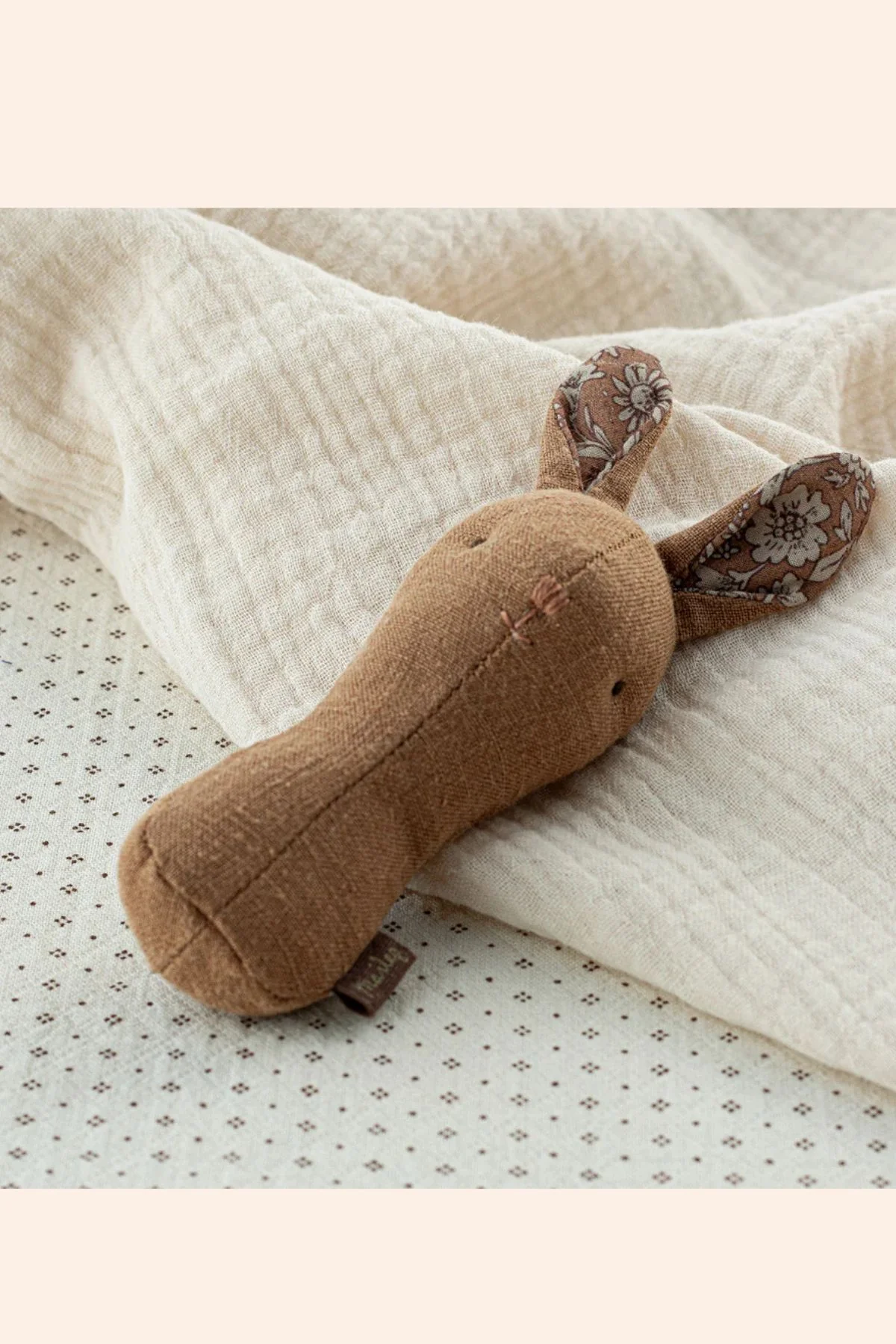 Maileg - Lullaby Friends,  Bunny Rattle - Chocolate - Image 2