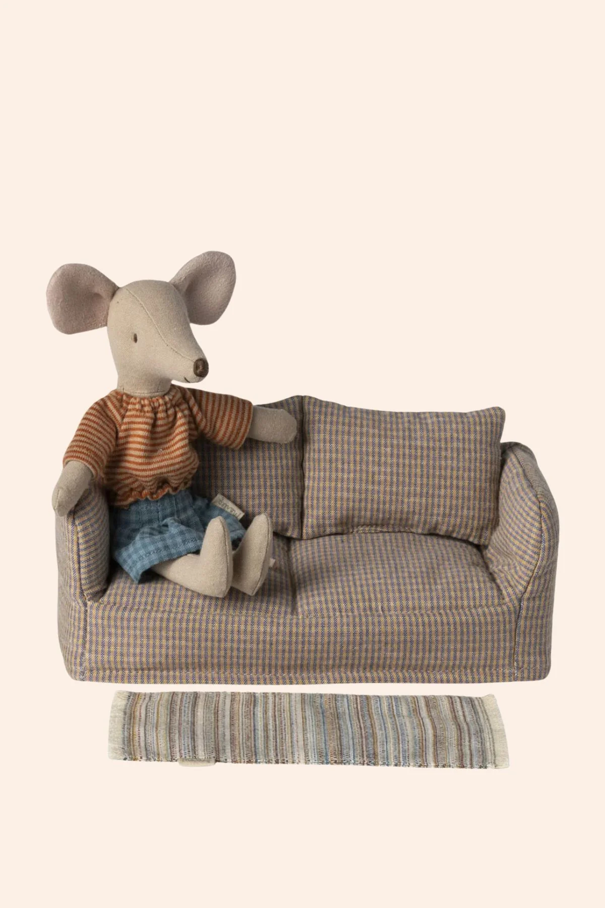 Maileg - Rug - Striped Medium - Mouse