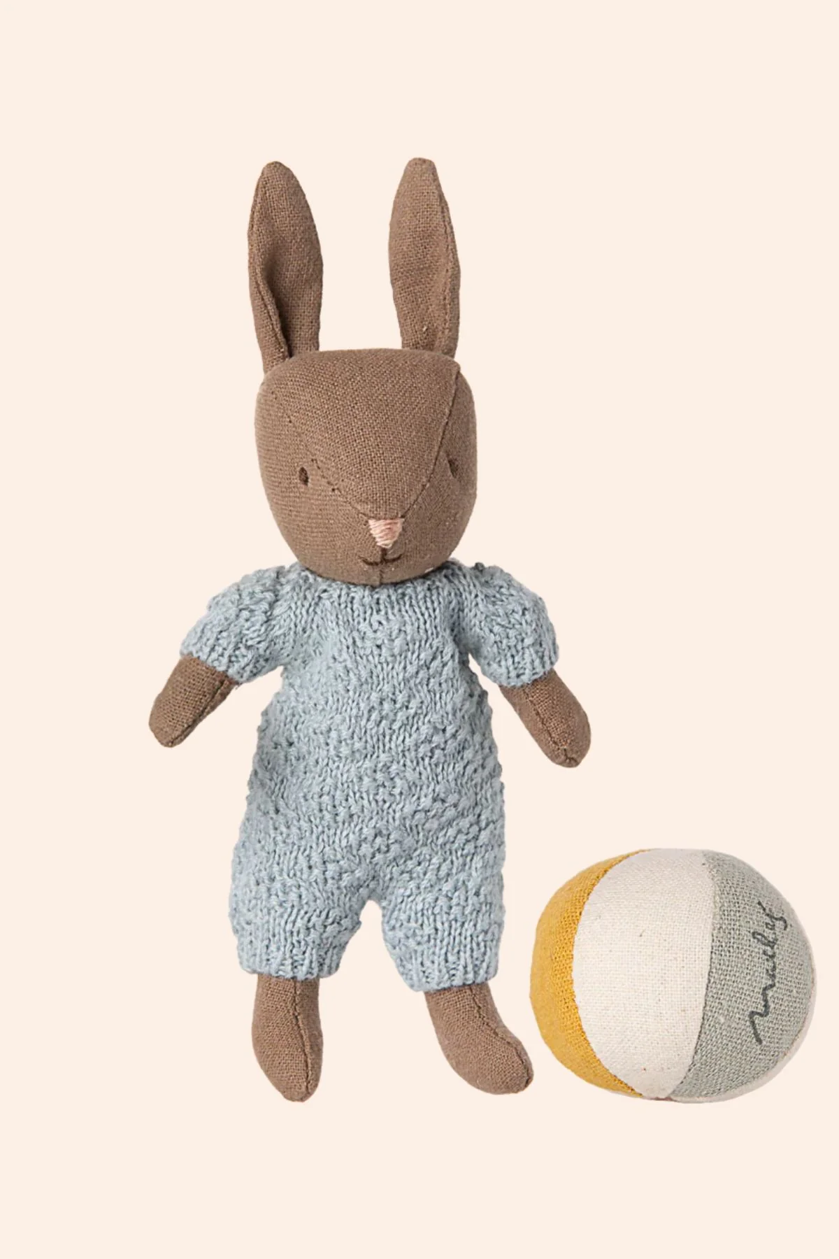 Maileg - Rabbit set, Micro - Brown - Blue - Image 2