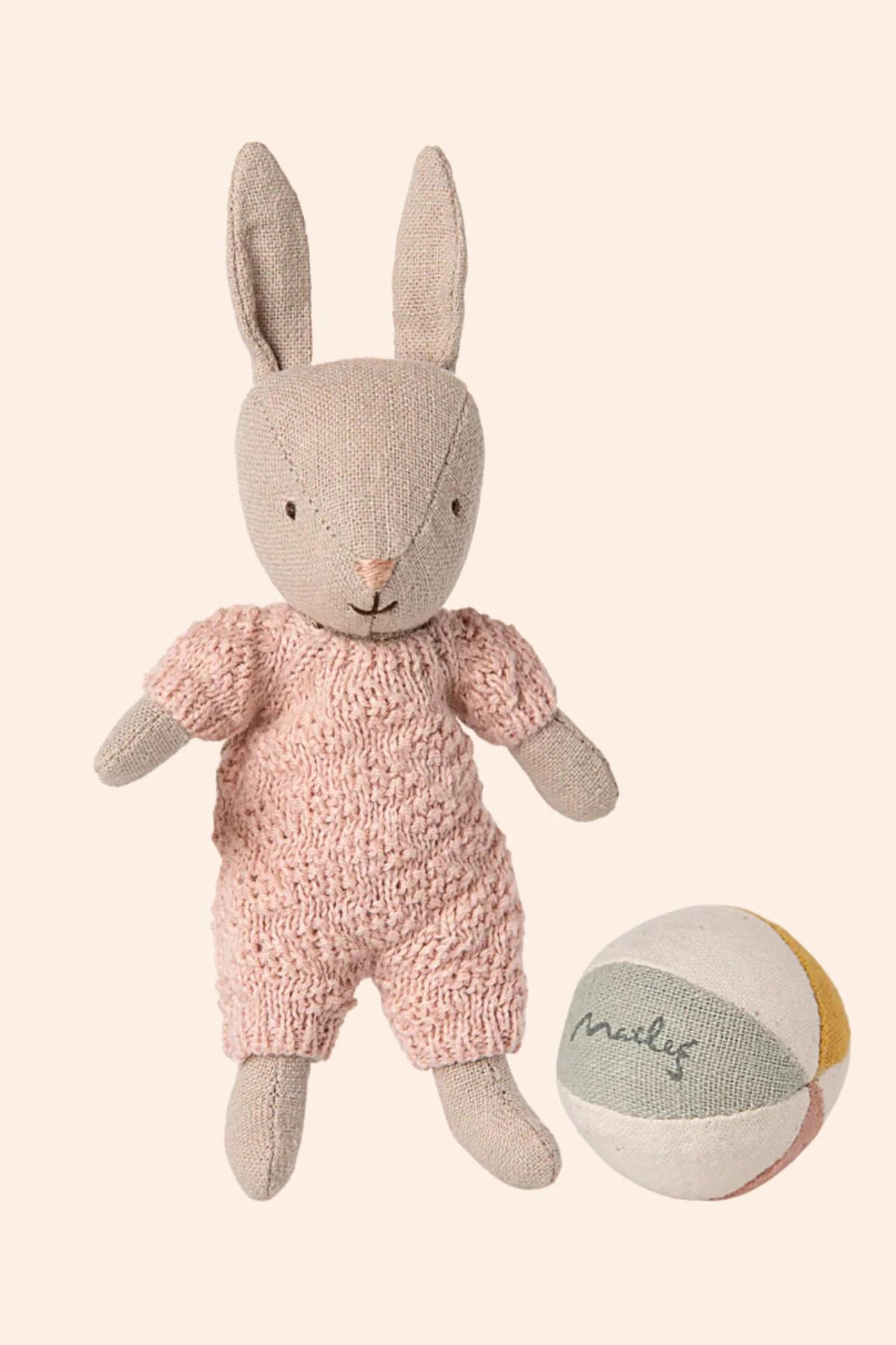 Maileg -  Rabbit set, Micro - Sand - Rose - Image 2