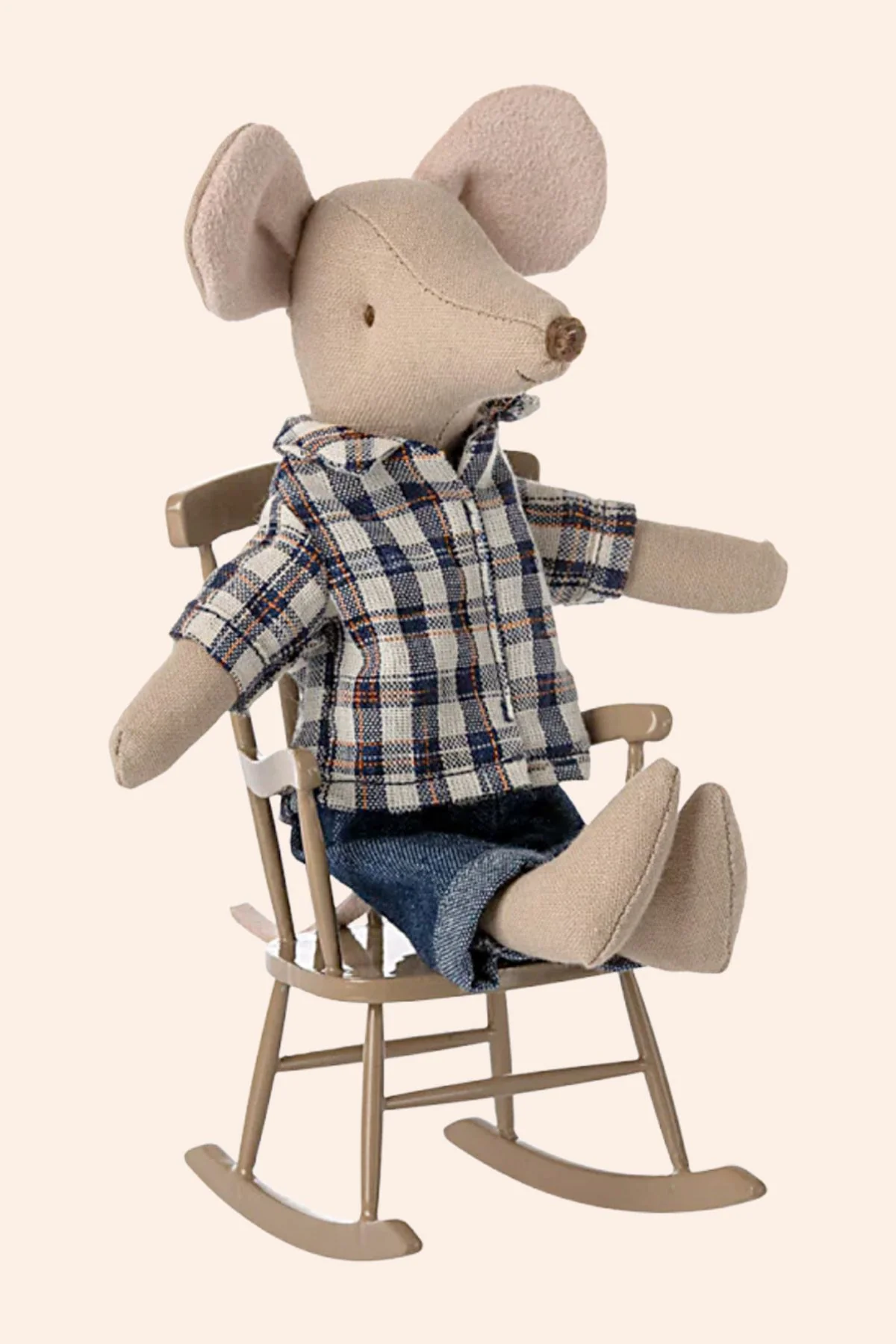 Maileg - Mouse - Rocking Chair - Light Brown - Image 2