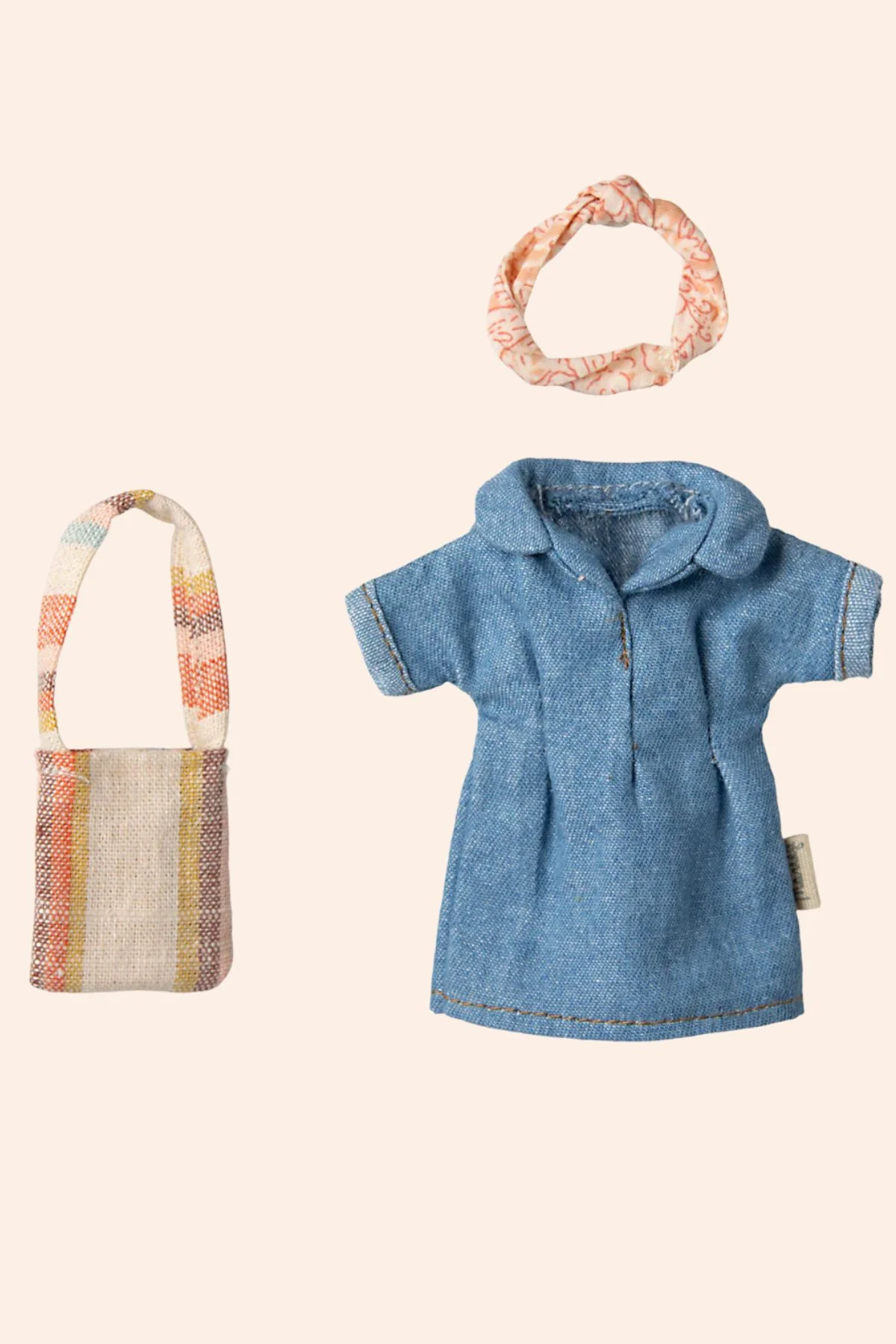Maileg - Denim Dress and Bag - Mum Mouse