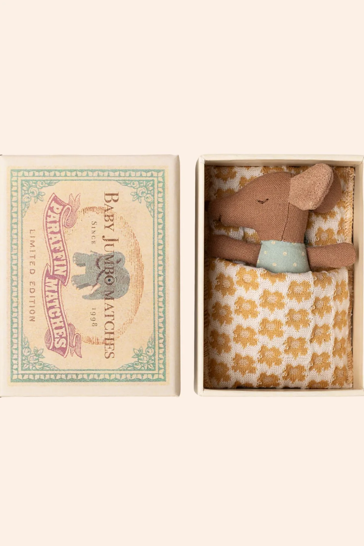 Maileg - Sleepy Wakey Baby Mouse in Matchbox - Blue