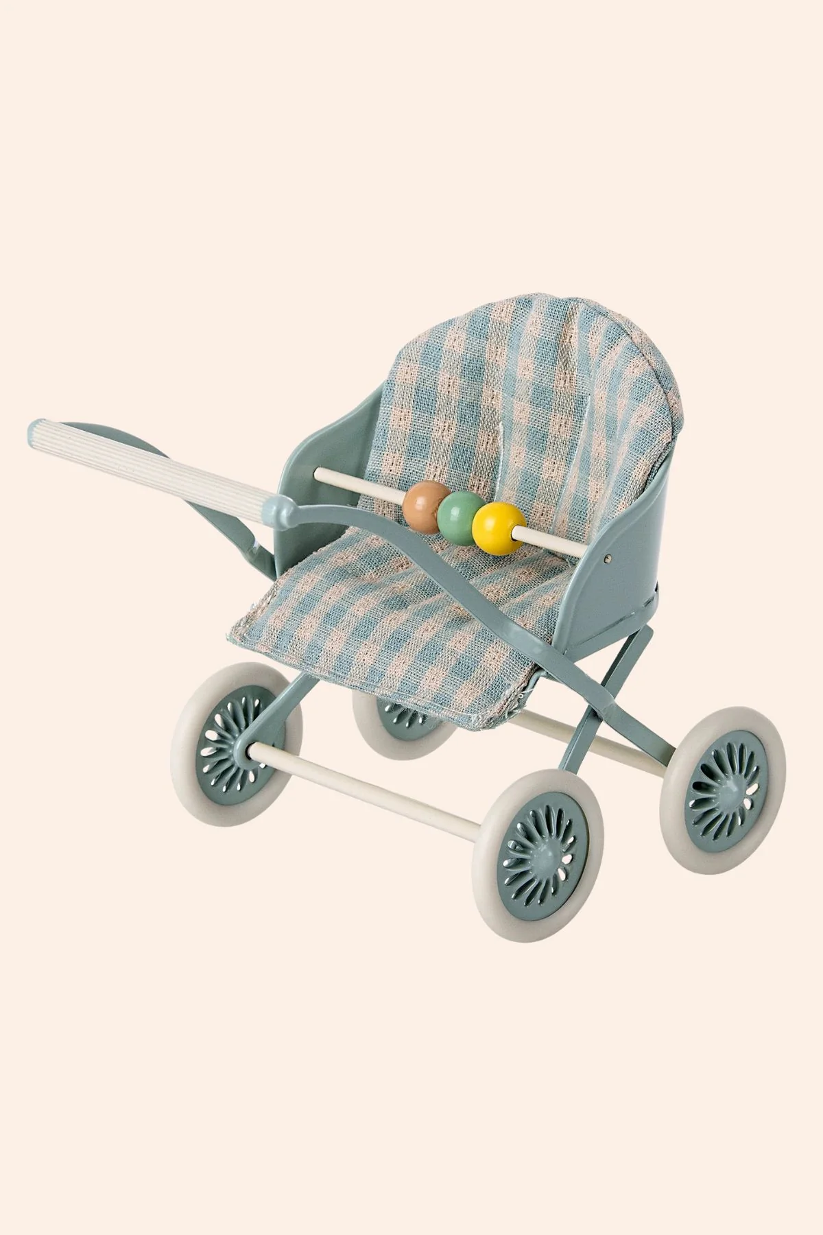 Maileg - Stroller, Baby mouse - Blue - Image 2