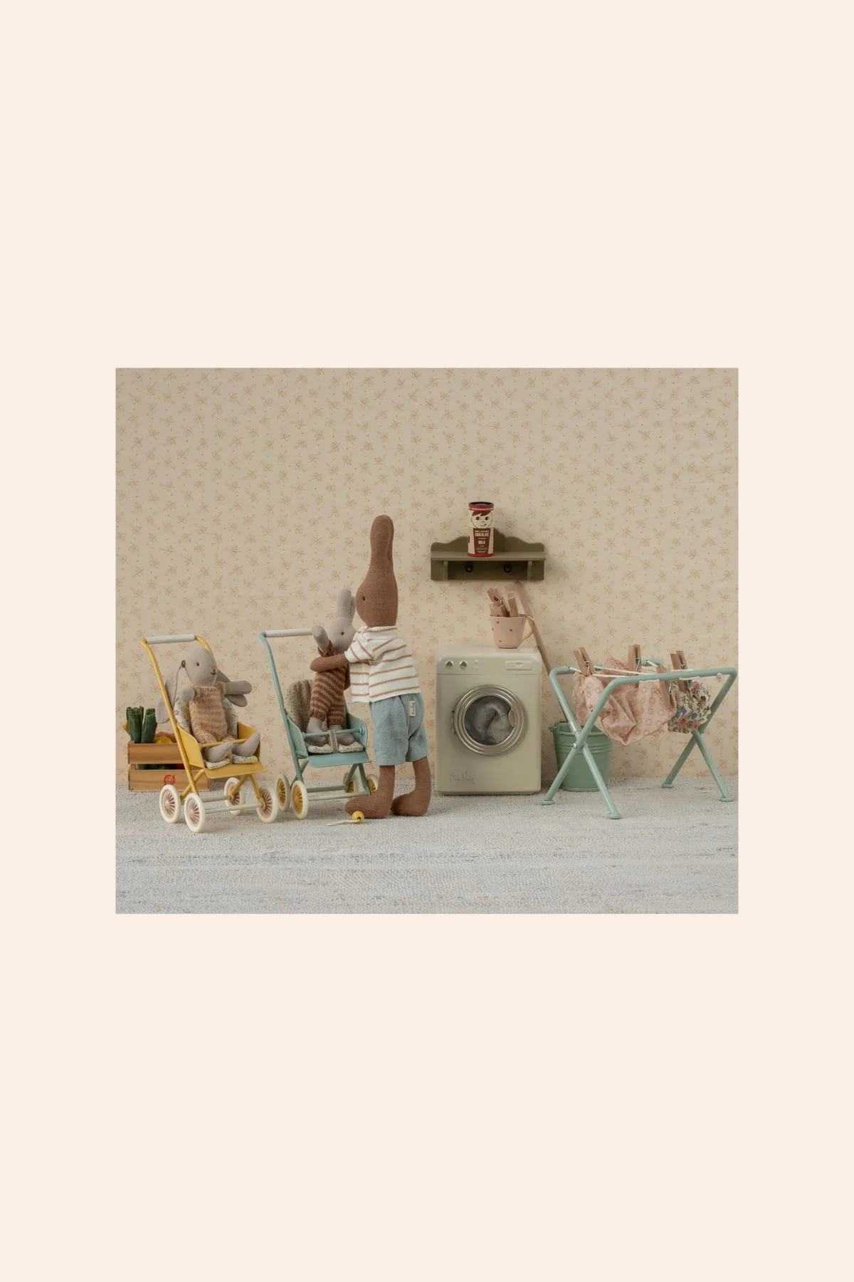Maileg - Stroller - Micro - Yellow - Image 3