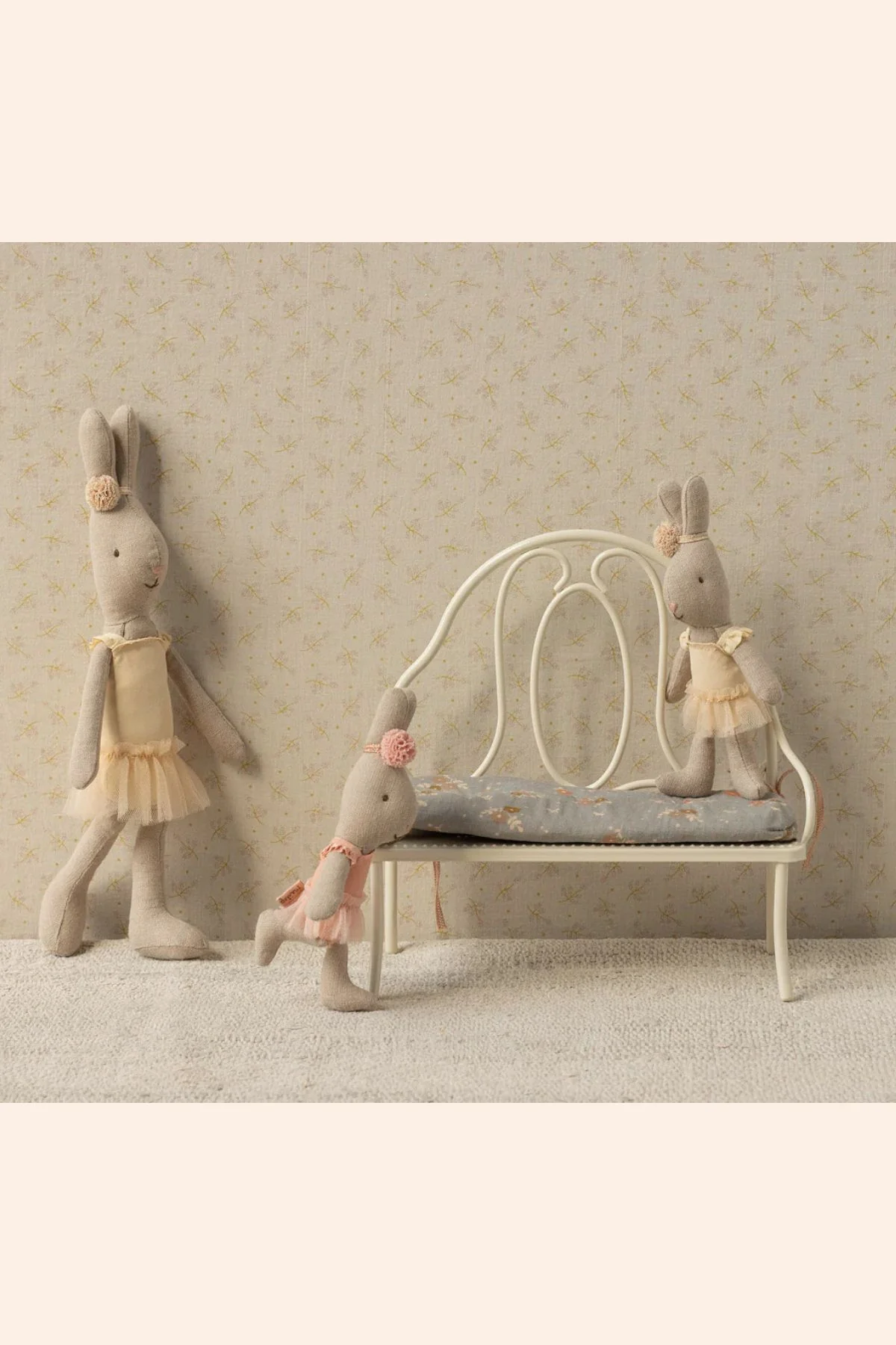 Maileg - Vintage bench, Miniature - Off white - Image 3