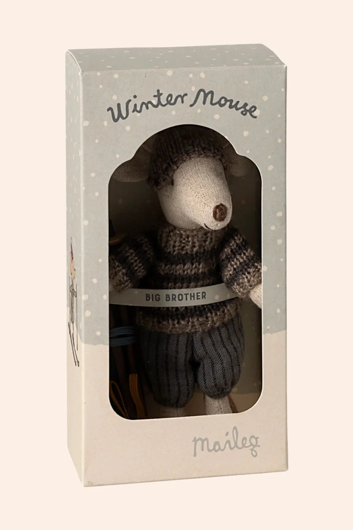Maileg - Winter Mouse With Ski Set - Big Brother - Grey - Image 3
