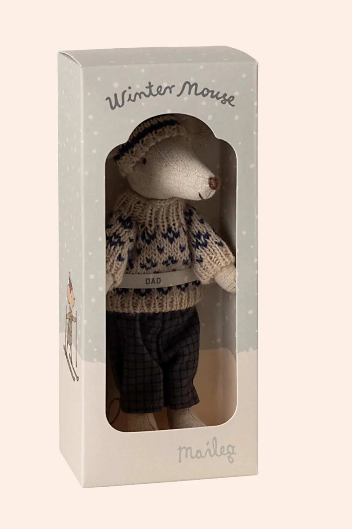 Maileg - Winter Mouse With Ski Set - Dad - Blue - Image 3