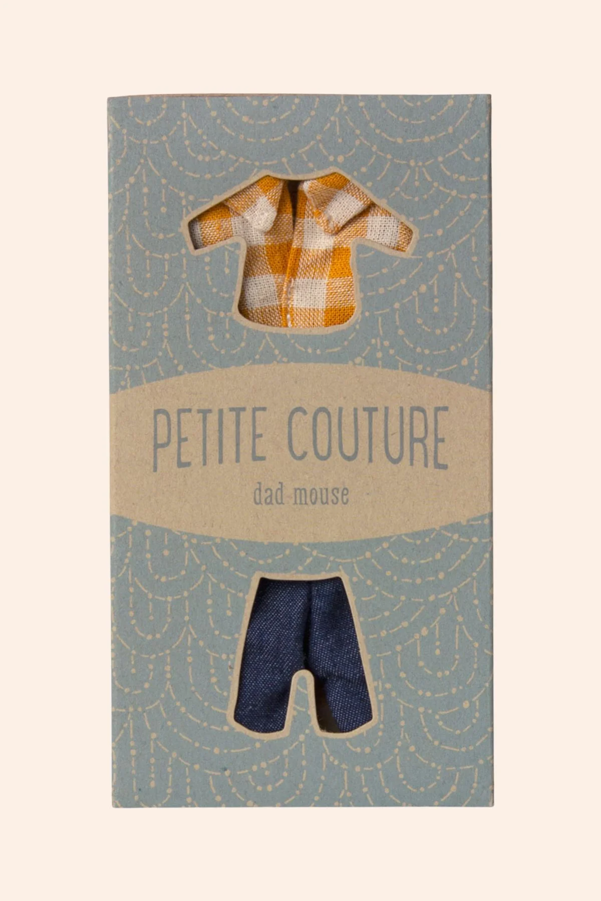 Maileg - Dad Mouse - Yellow Checked Shirt and Pants - Image 3