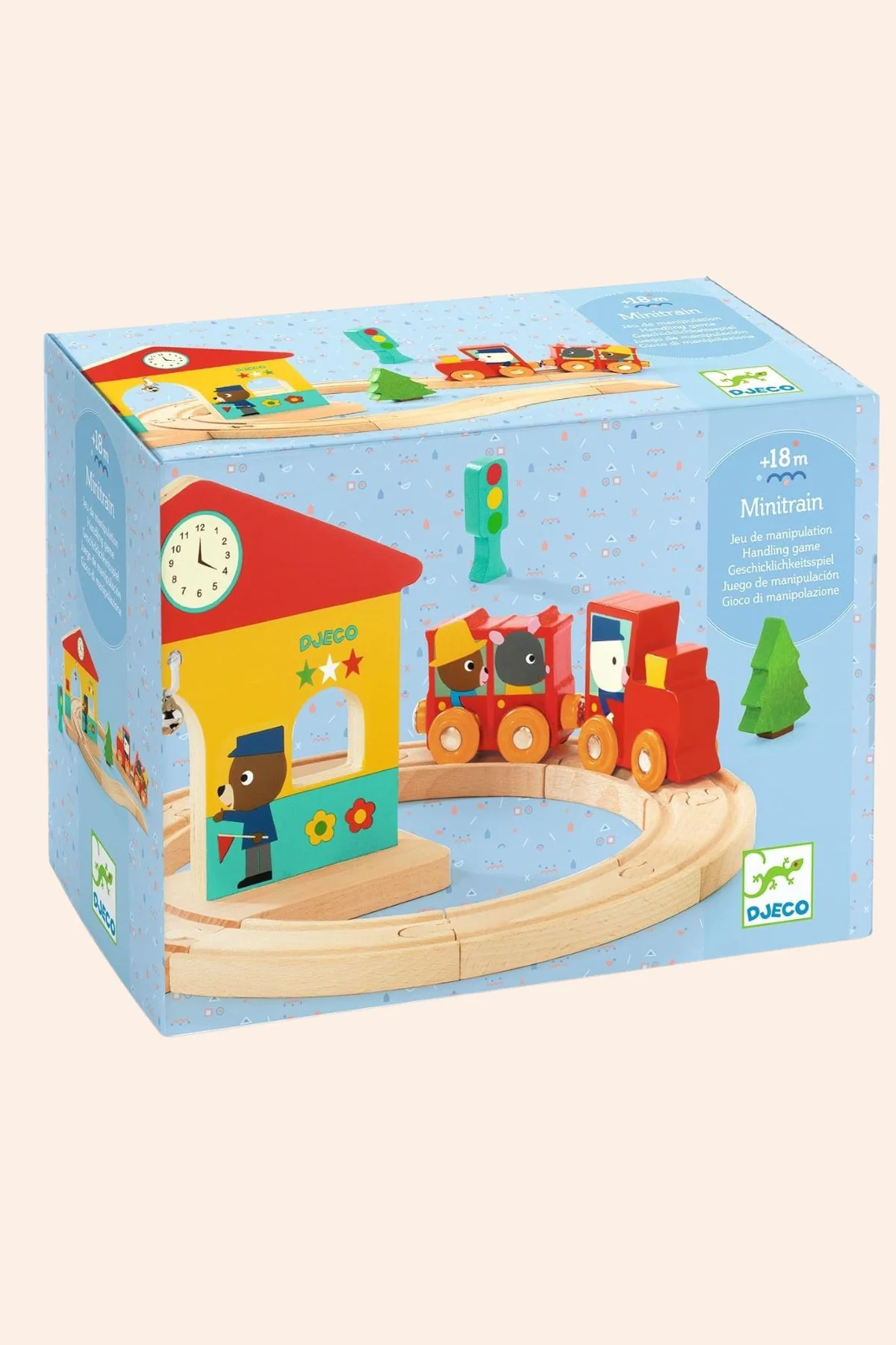 Djeco - Minitrain - Wooden Train Set