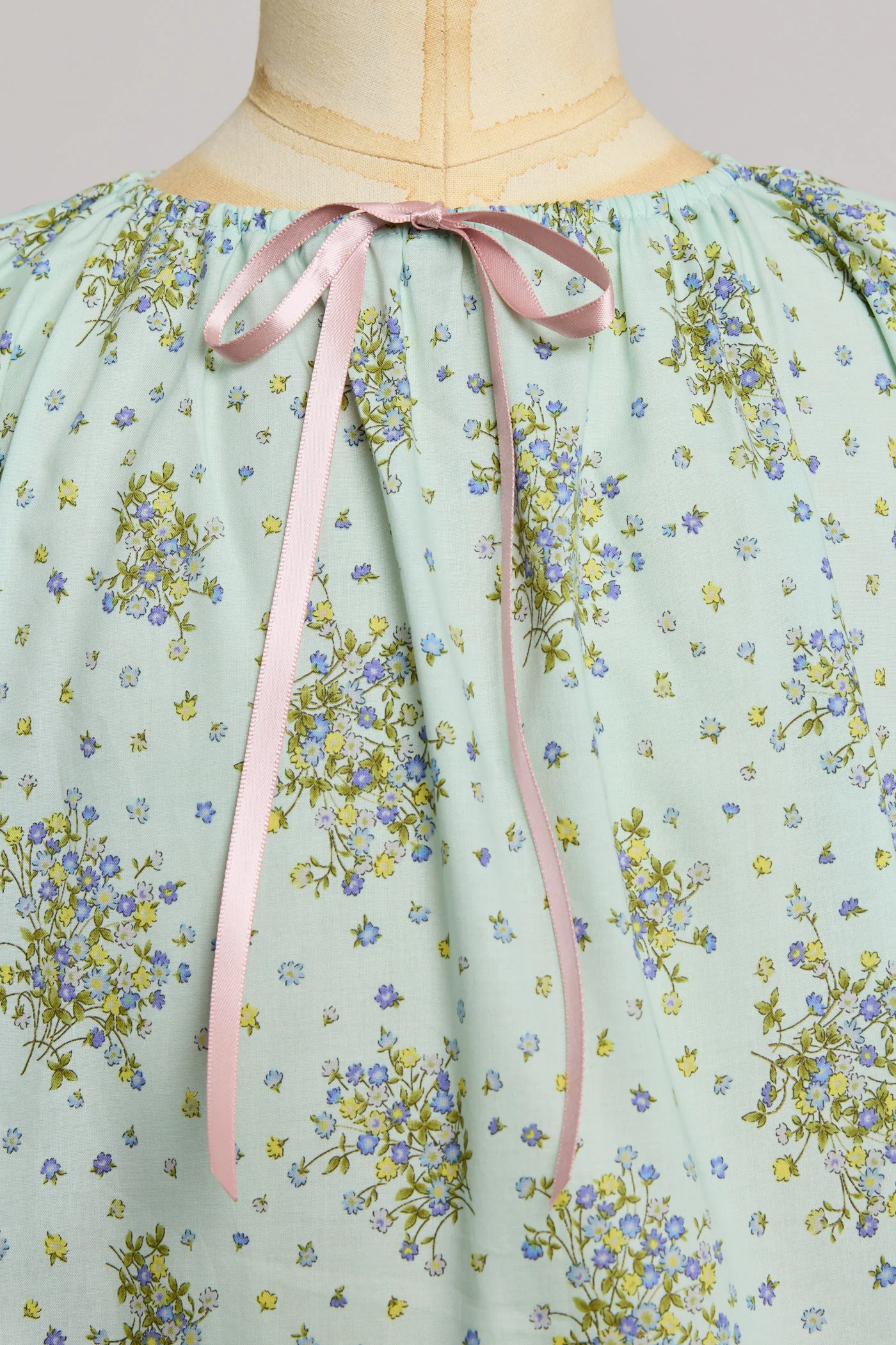 Moon Night Dress In Mint Wild Flowers - Image 3