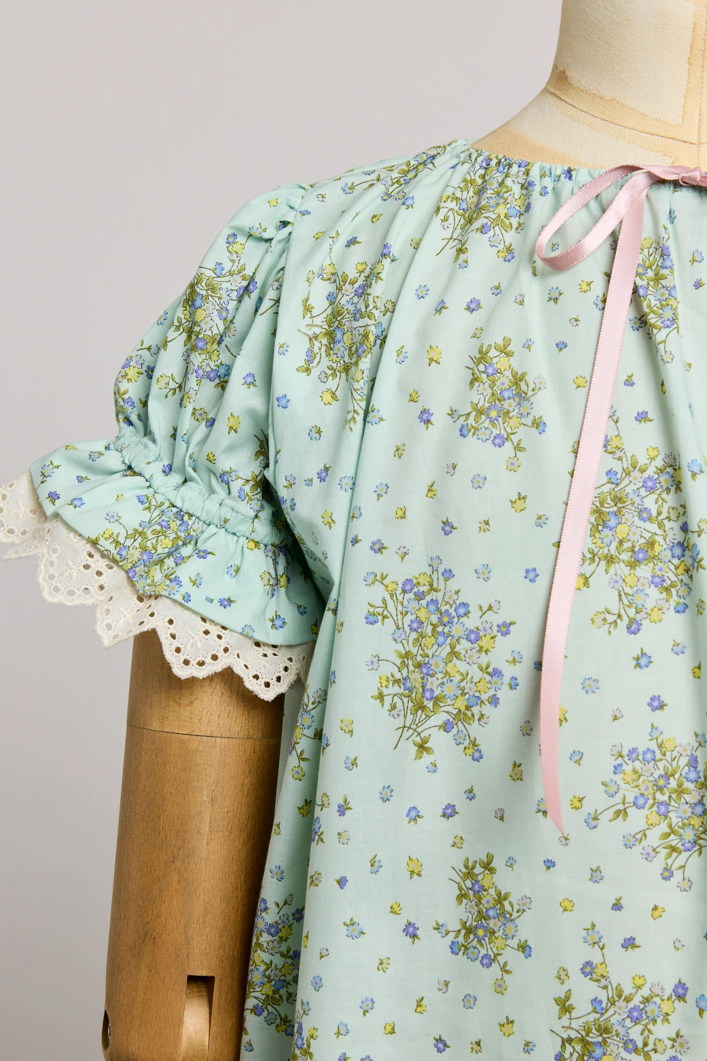 Moon Night Dress In Mint Wild Flowers - Image 4