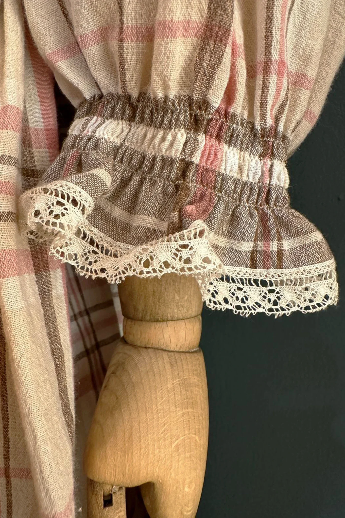Piano Dress in Cream Check - Image 5