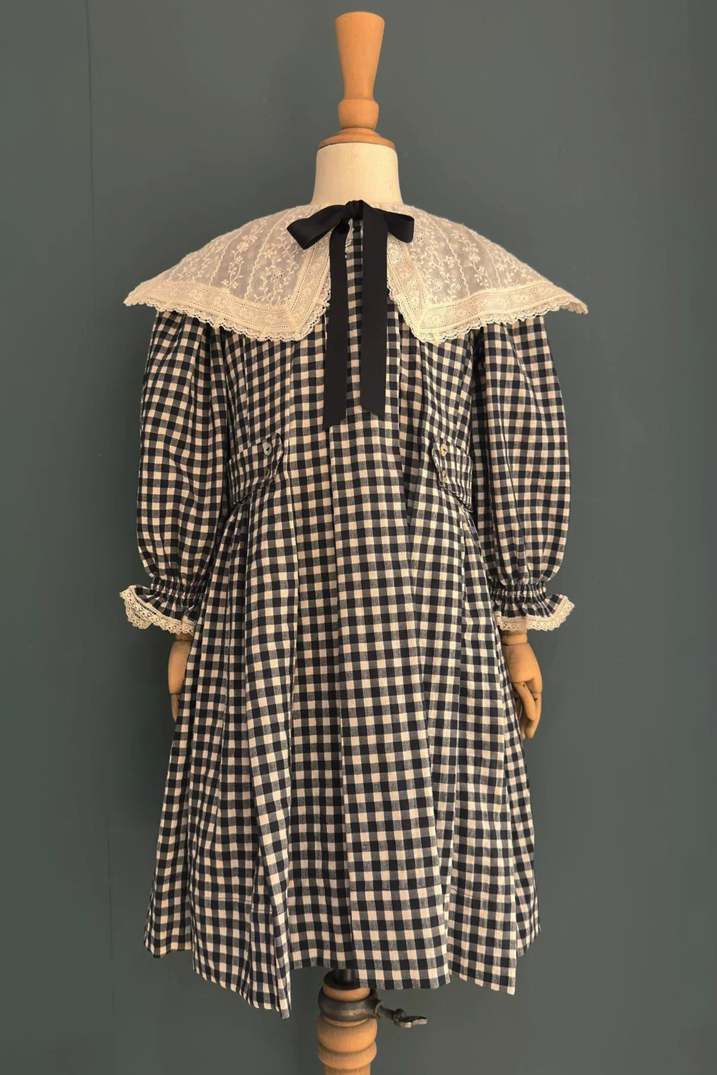 Piano Dress in Monochrome Gingham