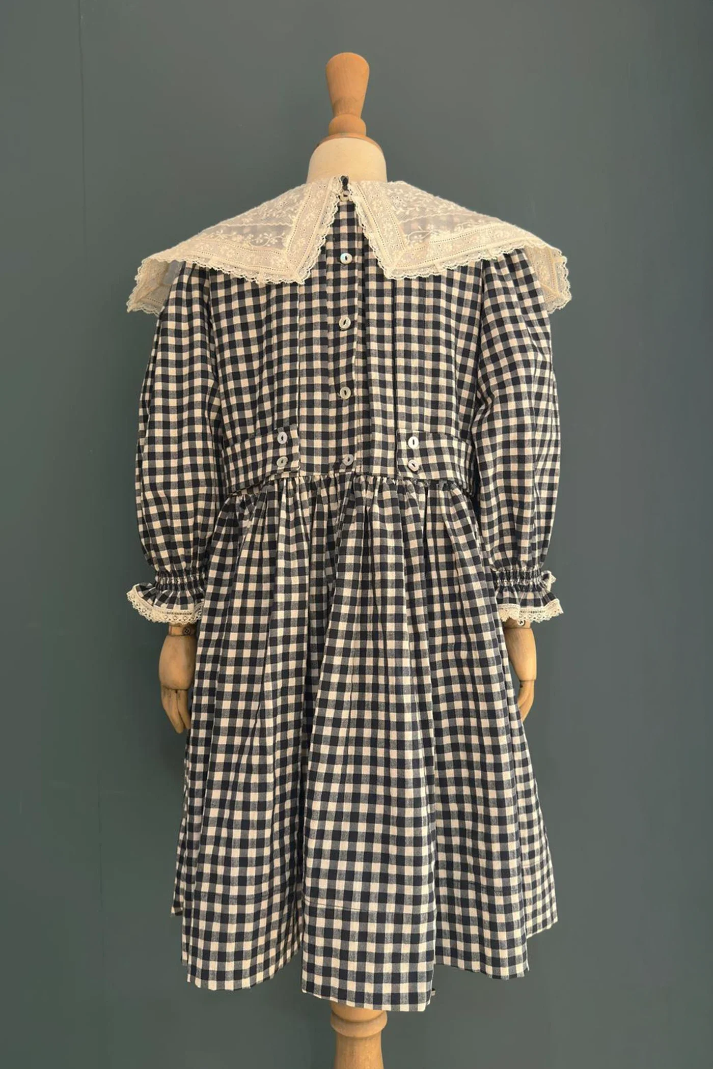 Piano Dress in Monochrome Gingham - Image 2