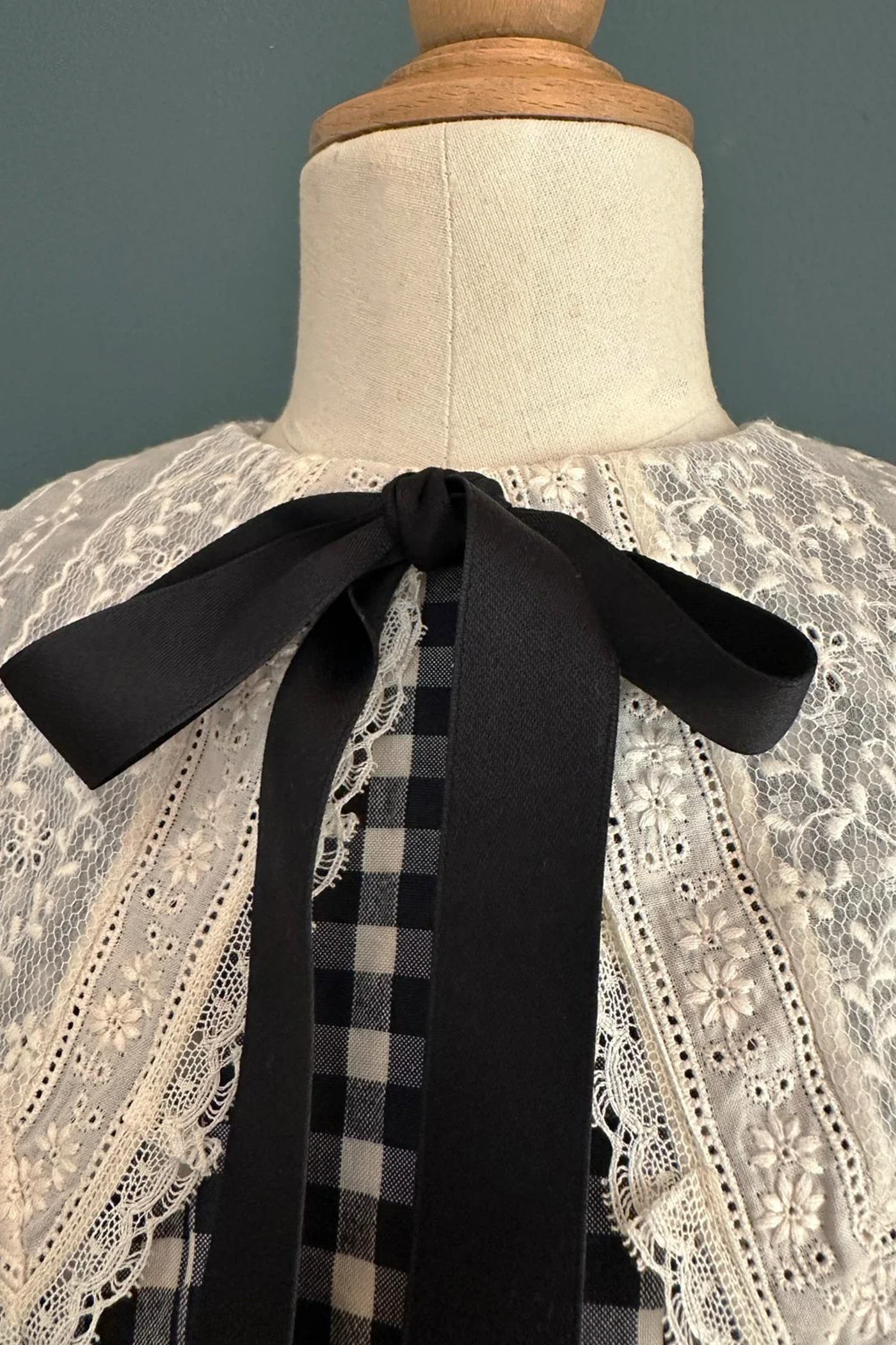Piano Dress in Monochrome Gingham - Image 3
