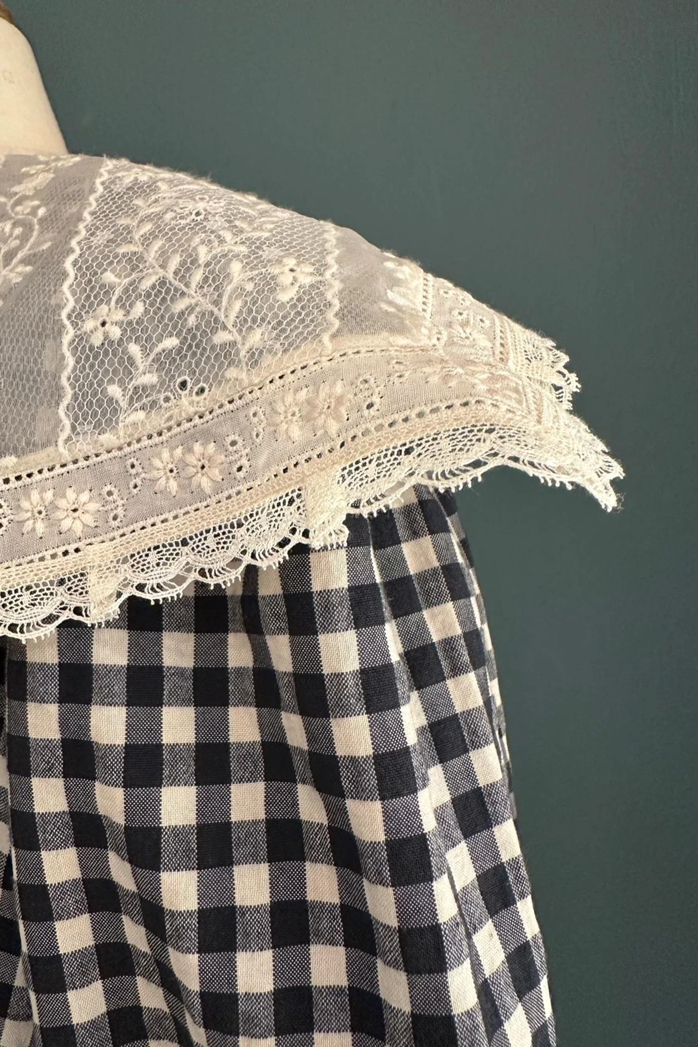 Piano Dress in Monochrome Gingham - Image 4