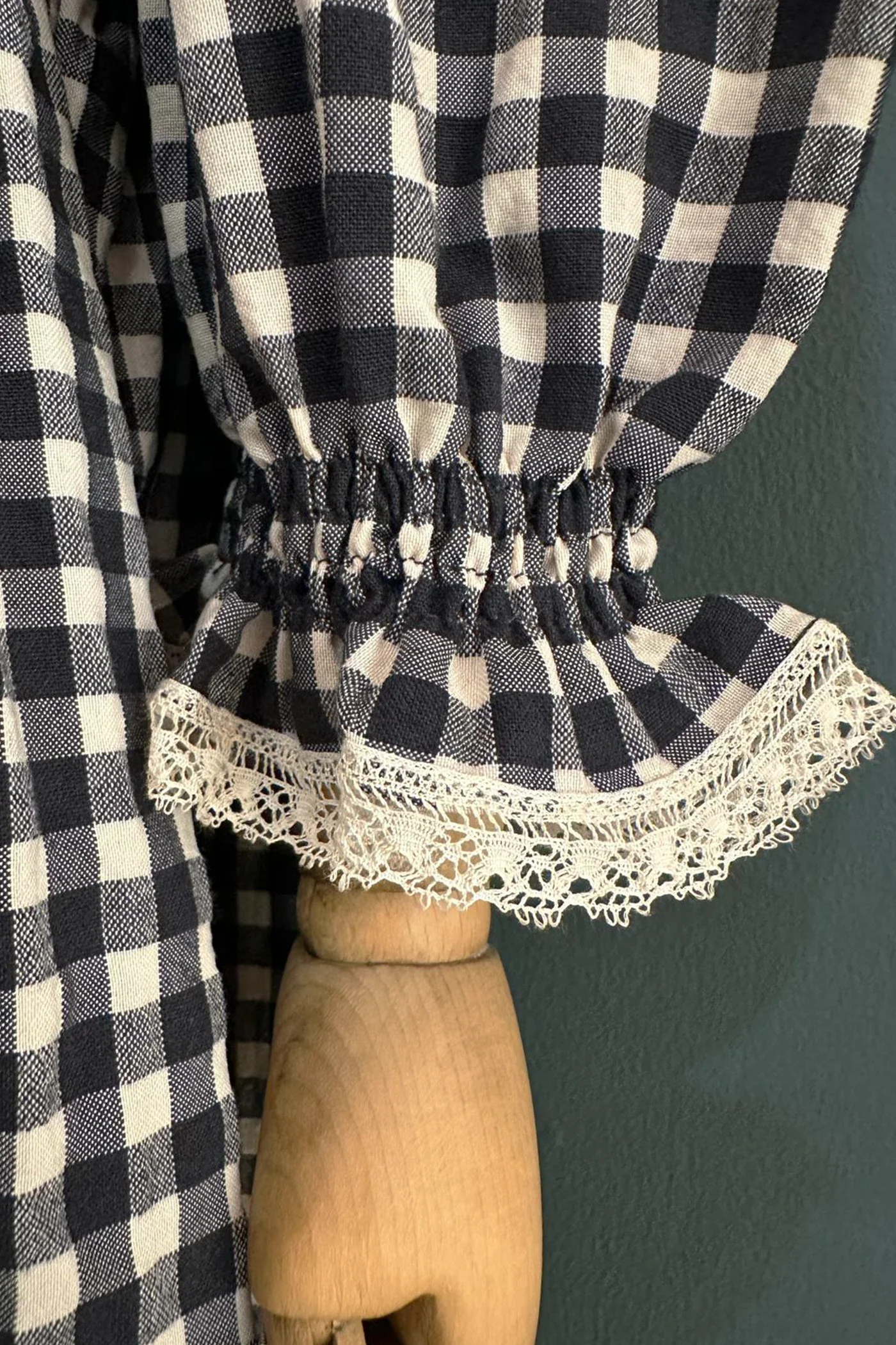 Piano Dress in Monochrome Gingham - Image 6