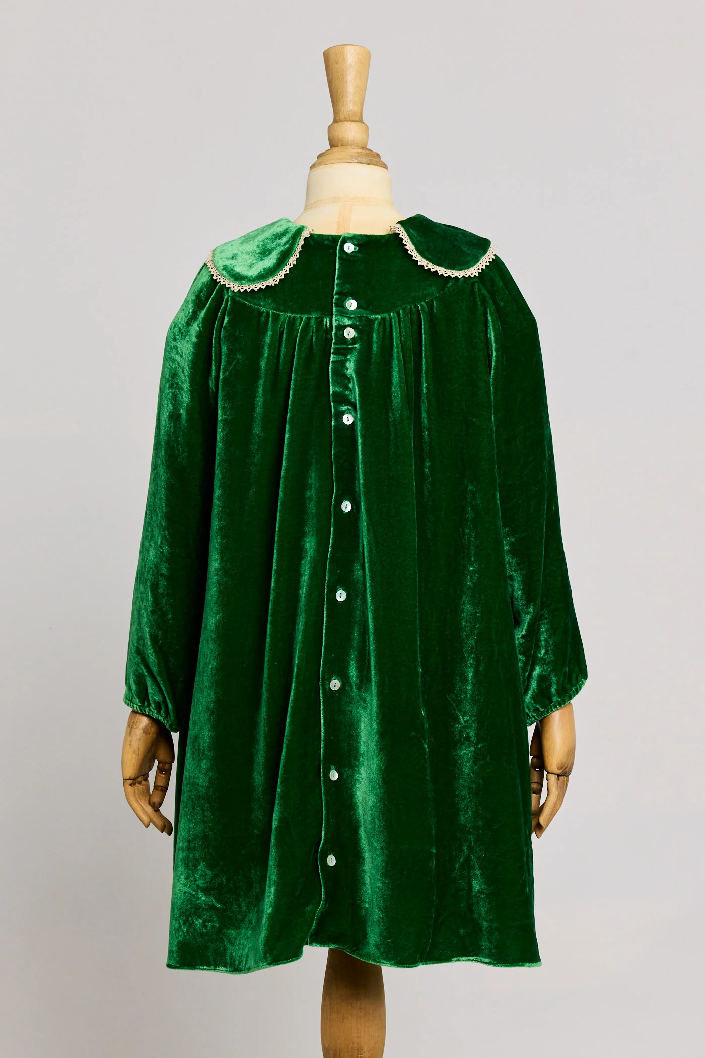 Popcorn Dress - Emerald Green Velvet - Image 3
