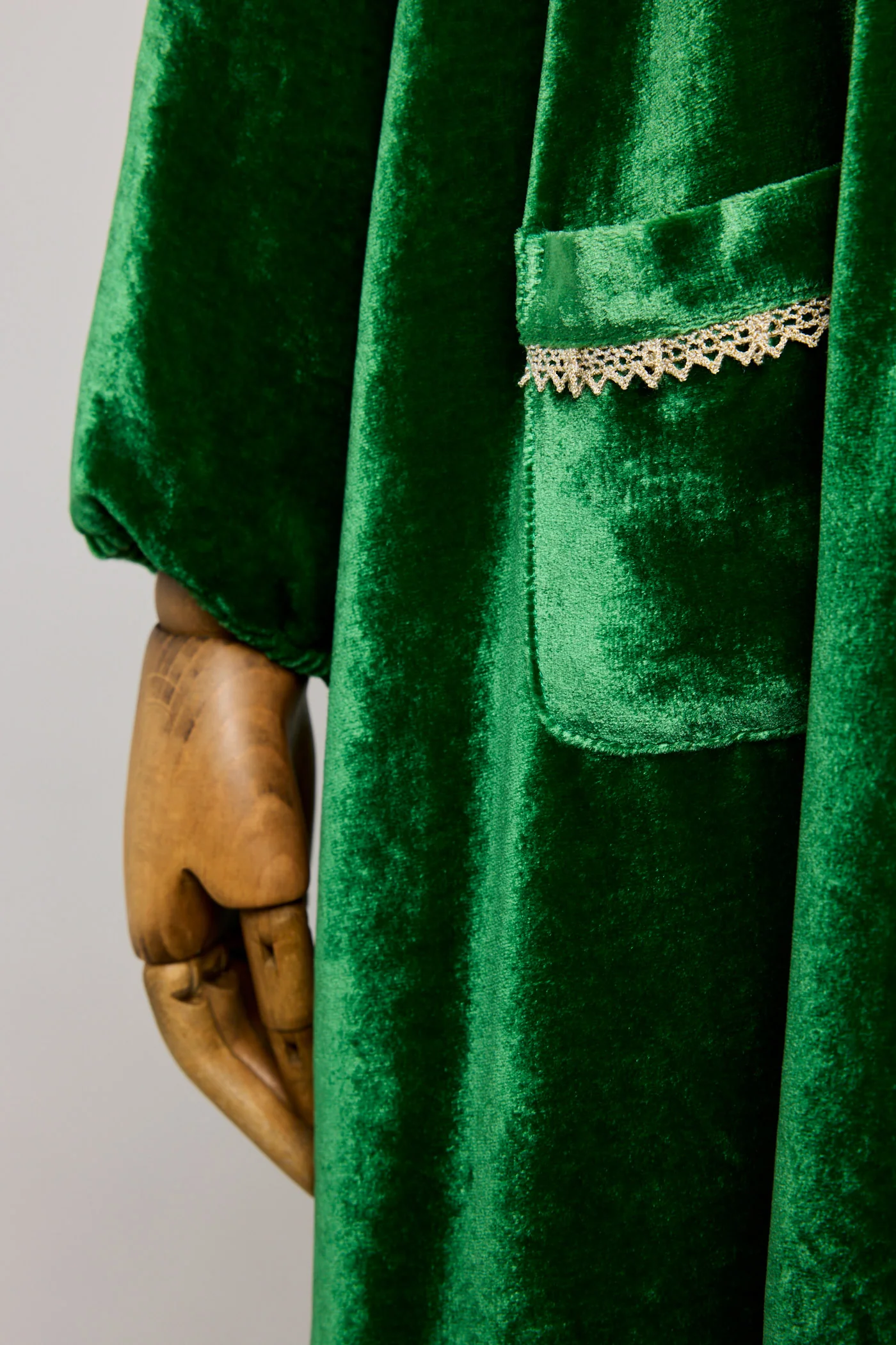 Popcorn Dress - Emerald Green Velvet - Image 8