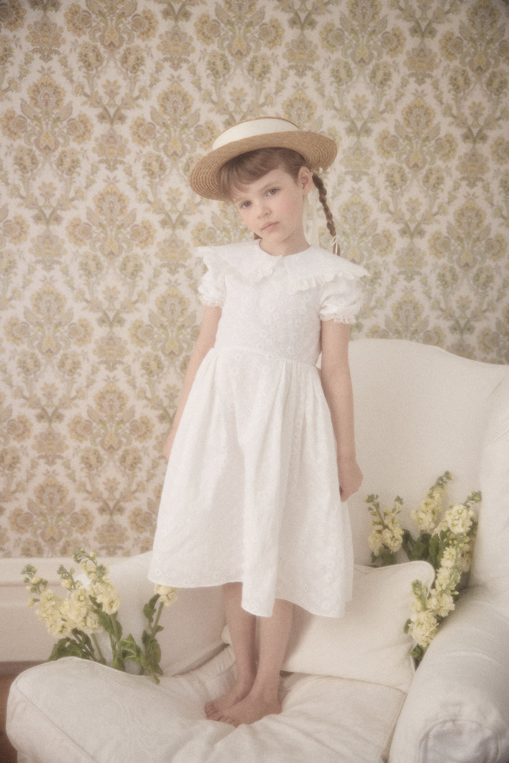 Queen Dress in White Broderie Anglaise - Image 4