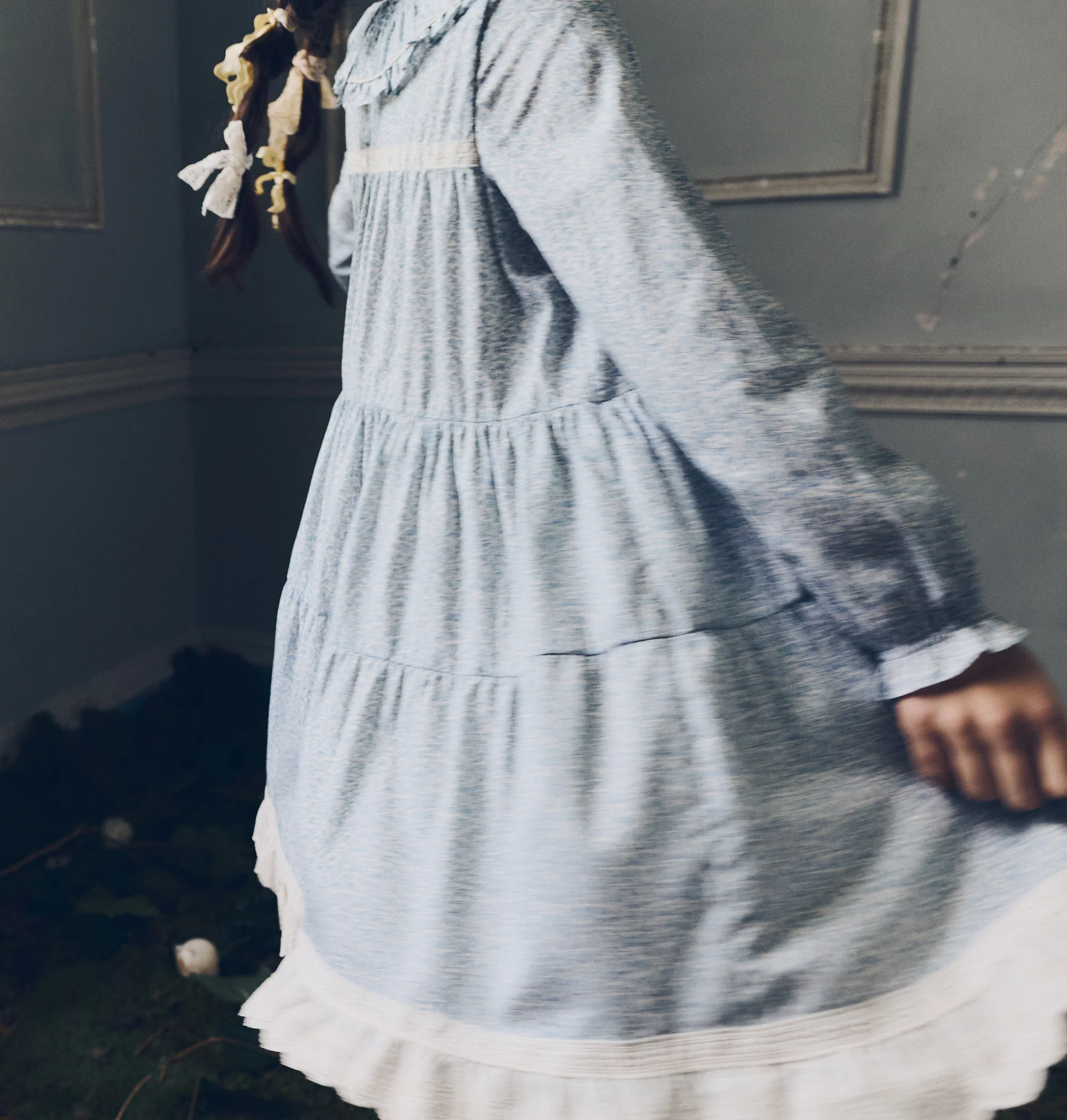 Raspberry Dress in Blue Flower - Image 11