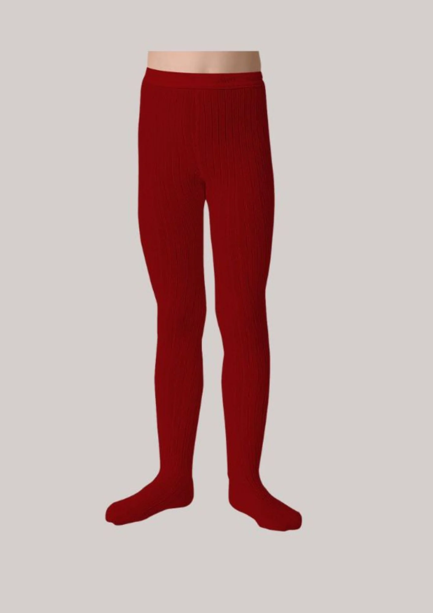 Collegièn X Strawberries & Cream - Louise Ribbed Tights - Rouge Carmin - Image 2
