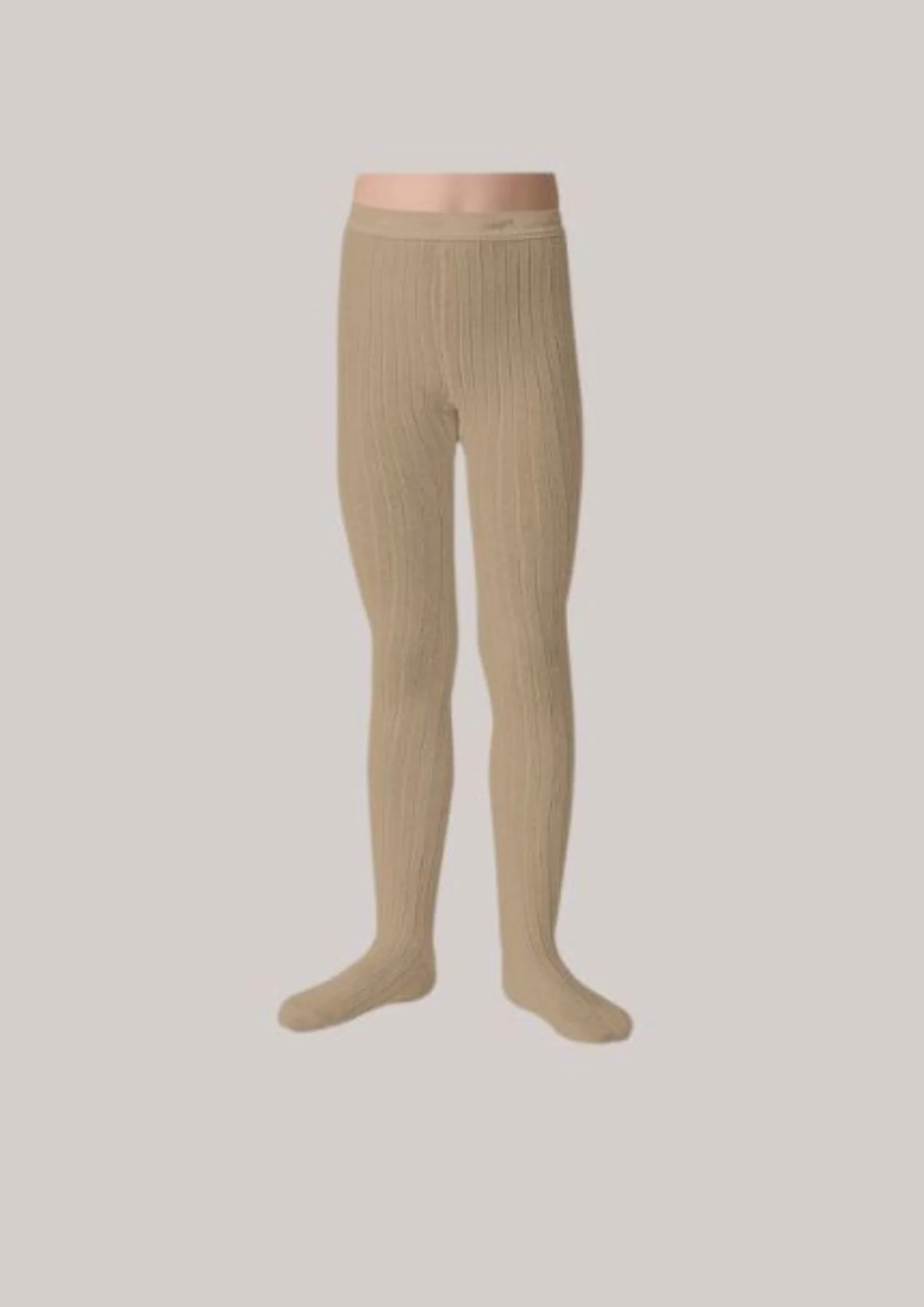 Collégien X Strawberries & Cream  - Louise Ribbed Tights - Petite Taupe - Image 2