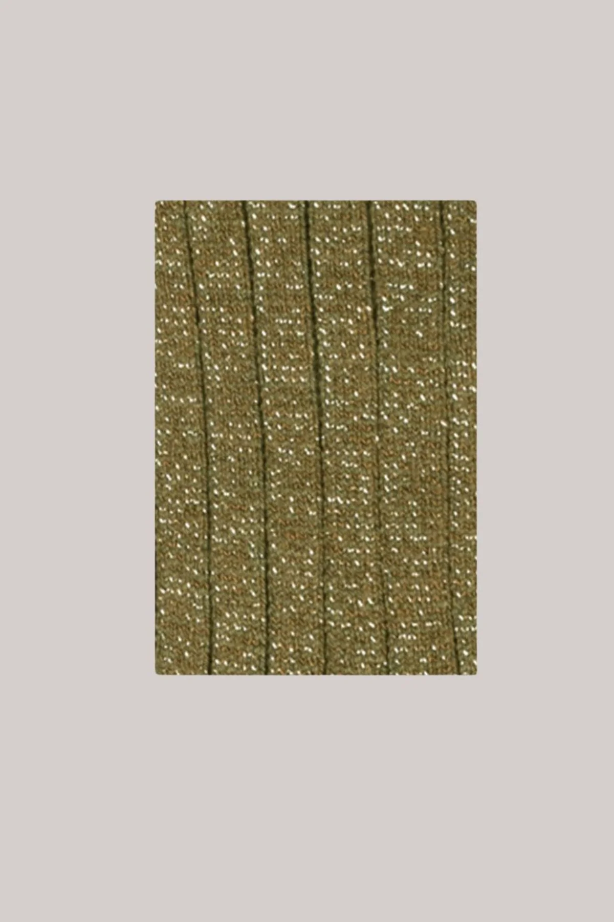 Collègien X Strawberries & Cream - Victoire Glitter Ribbed Crew Socks - Olive du Lubéron - Image 2